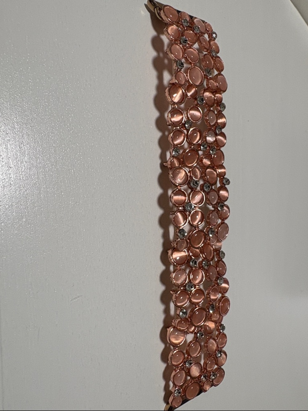 Rose Gold Crystal Wide Apple Watch Bracelet